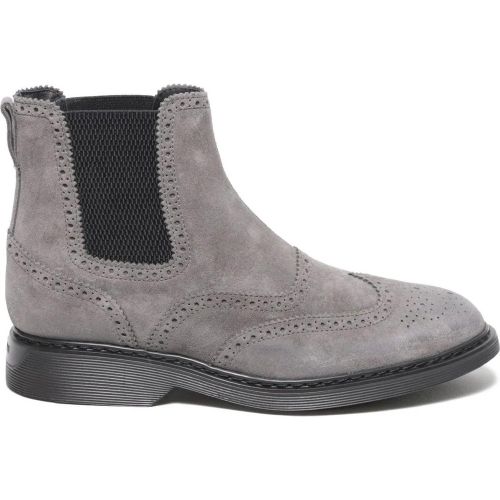 Stiefel & Boots - Stivaletto con elastici in suede grigio - Gr. UK_6 - in - für Damen - Hogan - Modalova