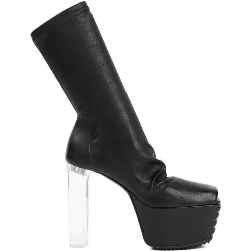 Boots & Stiefeletten - Black Lamb Leather Grill Stretch Peeptoe Boots - Gr. 37 (EU) - in - für Damen - Rick Owens - Modalova