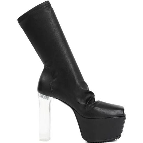 Stiefel - Black Lamb Leather Grill Stretch Peeptoe Boots - Gr. 40 (EU) - in - für Damen - Rick Owens - Modalova