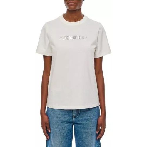Logo Cotton T-Shirt - Größe M - white - Paco Rabanne - Modalova