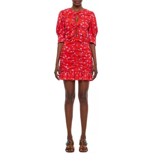 Printed Mini Ruffle Dress - Größe 36 - red - Rotate - Modalova