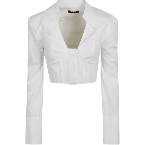 Cropped Shirt - Größe 36 - Balmain - Modalova