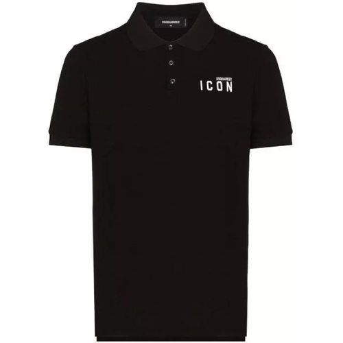 Icon-Print Polo Shirt - Größe M - black - Dsquared2 - Modalova