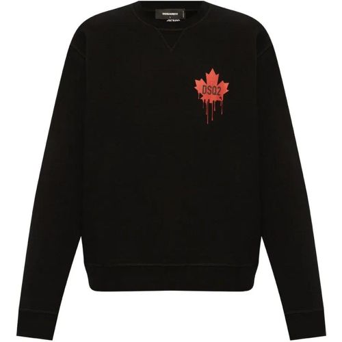 Black Sweatshirt With Logo - Größe L - Dsquared2 - Modalova