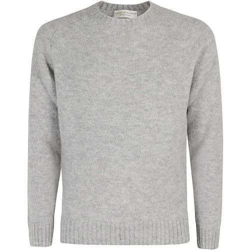 Textured Grey Crew Neck Sweater - Größe 54 - FILIPPO DE LAURENTIIS - Modalova