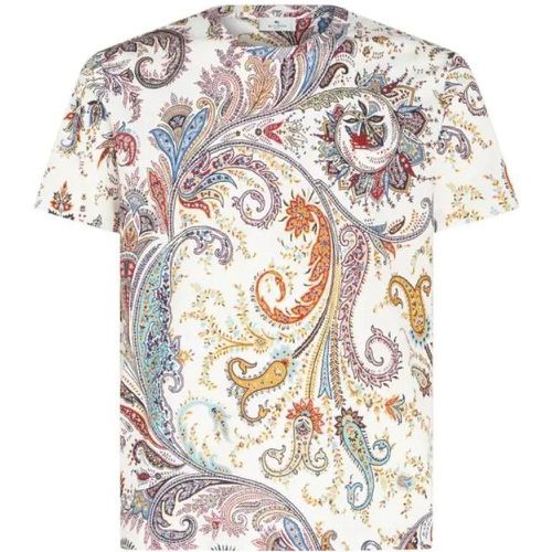 White Paisley Print T-Shirt - Größe L - white - ETRO - Modalova