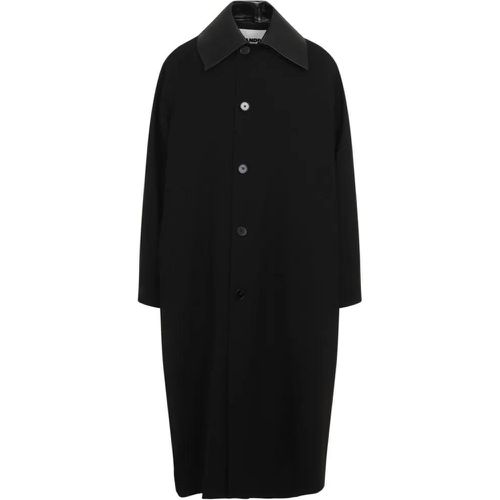 Sport Black Virgin Wool Coat - Größe 48 - Jil Sander - Modalova