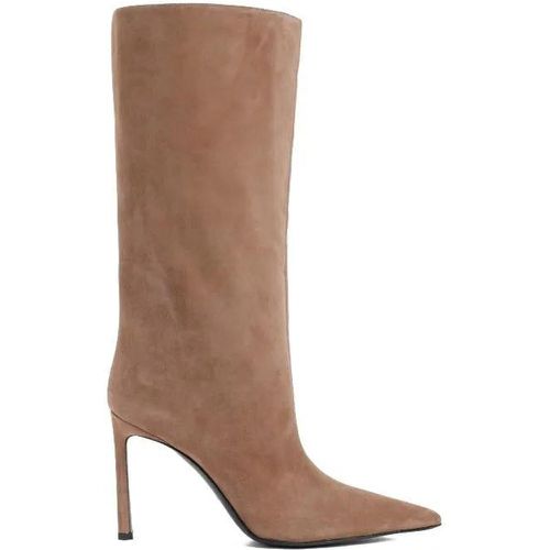 Boots & Stiefeletten - Brown Noisette Suede Leather Liya Boots - Gr. 39,5 (EU) - in - für Damen - sergio rossi - Modalova