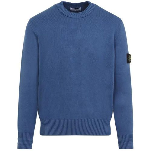 Dark Blue Cotton Sweater - Größe L - Stone Island - Modalova