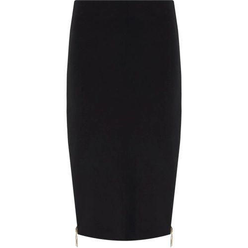 Black Midi Zipped Skirt Black - Größe 40 - Elisabetta Franchi - Modalova