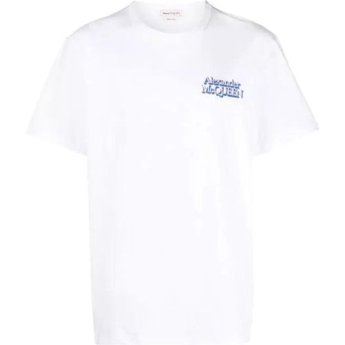 White Embroidered Logo T-Shirt - Größe L - white - alexander mcqueen - Modalova