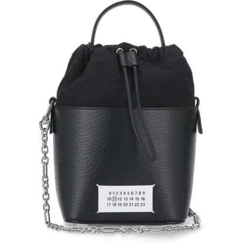 Beuteltaschen - Black Leather Bucket Bag - Gr. unisize - in - für Damen - Maison Margiela - Modalova