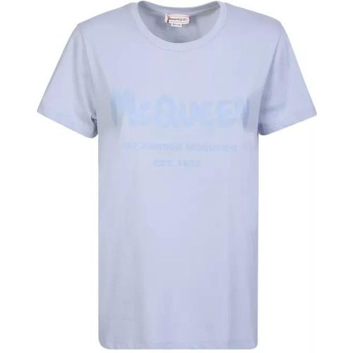 Light Blue Cotton T-Shirt - Größe 44 - alexander mcqueen - Modalova