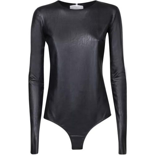 Bodysuit With A Coated Effect - Größe M - black - MM6 Maison Margiela - Modalova