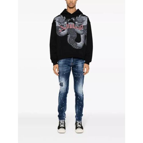 Dragon-Print Cotton Hoodie - Größe L - Dsquared2 - Modalova