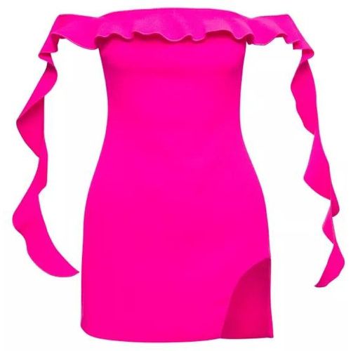 Pink Off-Shoulder Minidress With Ruches Detail In - Größe 8 - pink - David Koma - Modalova