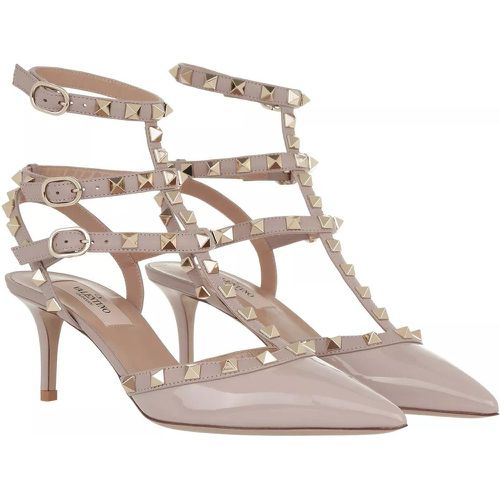 Sandalen & Sandaletten - Rockstud Ankle Strap Sandali Con Tacco - Gr. 39 (EU) - in Gold - für Damen - Valentino Garavani - Modalova