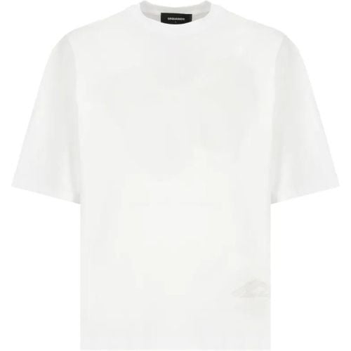 White Loose Fit Tee T-Shirt - Größe L - Dsquared2 - Modalova