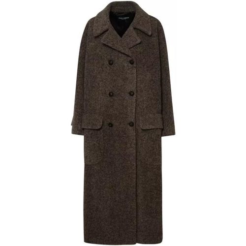 Beige Alpaca Blend Coat - Größe 38 - brown - Dolce&Gabbana - Modalova