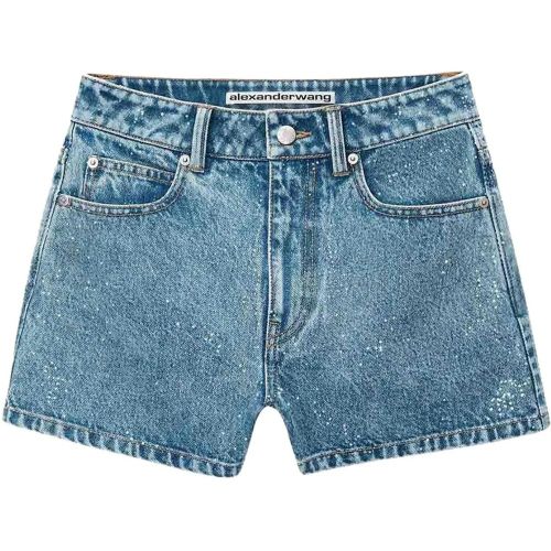 Denim Beaded Shorts - Größe 24 - alexander wang - Modalova