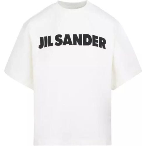 Cream And Black Logo T-Shirt - Größe L - Jil Sander - Modalova