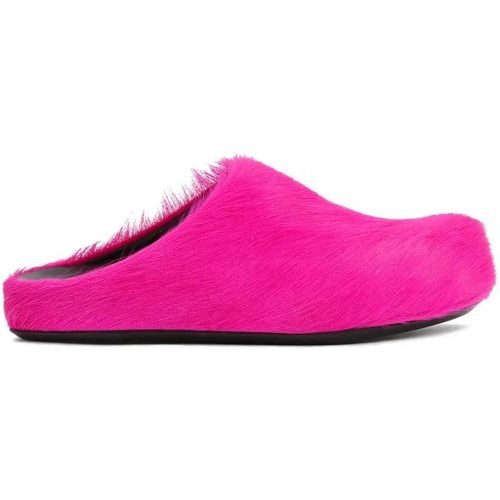 Slipper & Pantoletten - Fuchsia Calf Hair Fussbett Mules - Gr. 36 (EU) - in Rosa - für Damen - Marni - Modalova