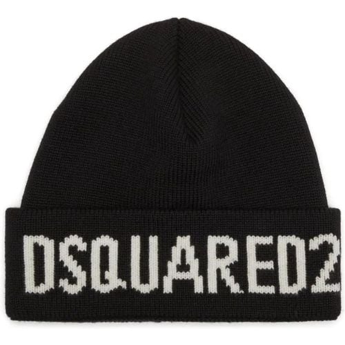 Caps & Mützen - Intarsia-Logo Wool Beanie - Gr. ONE SIZE - in - für Damen - Dsquared2 - Modalova