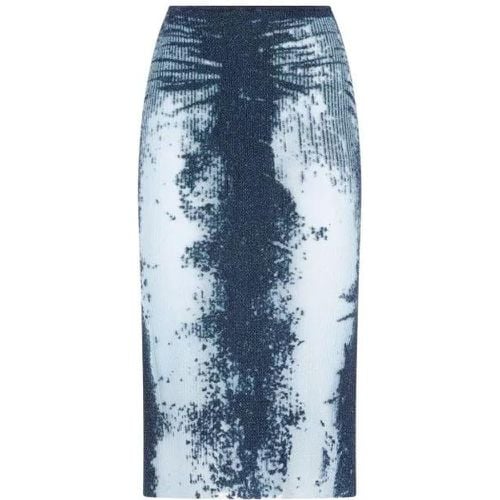 Midi Skirt In Devoré Metallic Knit - Größe M - Diesel - Modalova