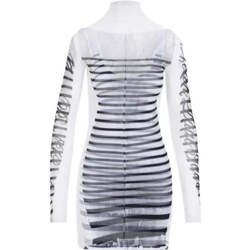 Spandex Mesh Printed Feathers Mariniere Mini Dress - Größe XS - Jean Paul Gaultier - Modalova