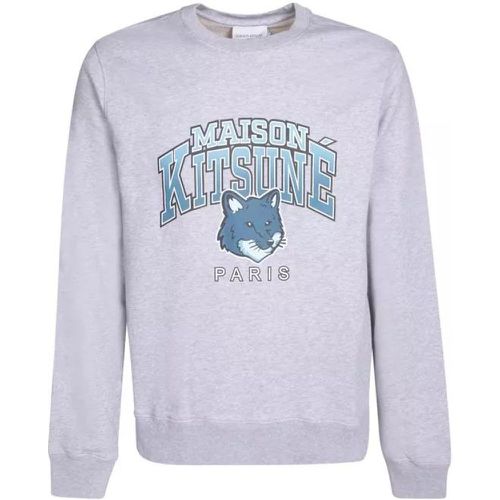 Grey Campus Fox Crewneck Sweatshirt - Größe L - gray - Maison Kitsune - Modalova