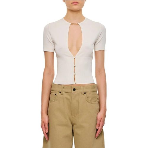 Le Haut Pralu Cut-Out Short Sleeves Cardigan - Größe 36 - Jacquemus - Modalova