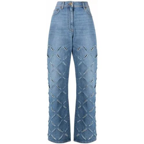 Blue Slashed Denim Pants - Größe 29 - blue - Versace - Modalova