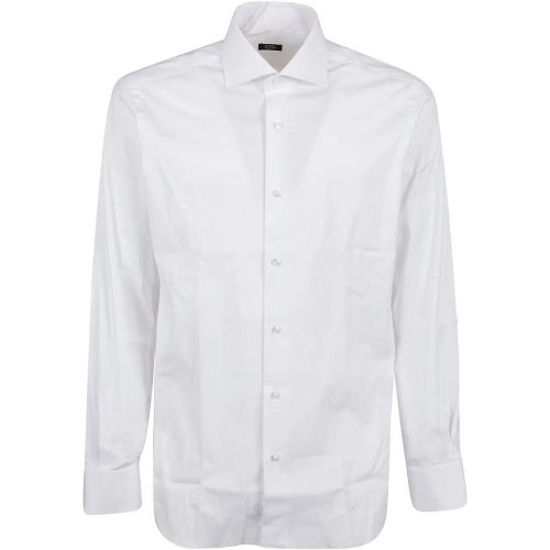 Long Sleeve Neck Shirt White - Größe 39 - Barba Napoli - Modalova