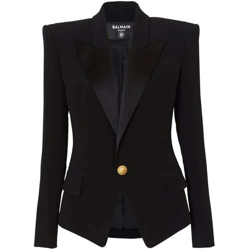 Satin-Lapel Single-Breasted Blazer - Größe 38 - Balmain - Modalova