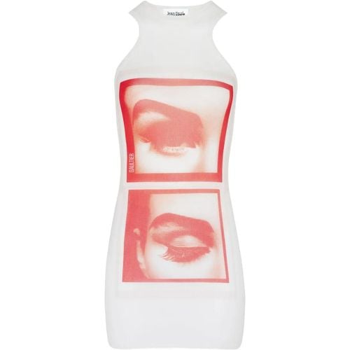 Dress With "Eyes" And "Lips" Print - Größe M - Jean Paul Gaultier - Modalova