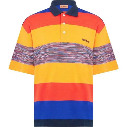 Striped Logo Embroidered Polo Shirt - Größe L - Missoni - Modalova