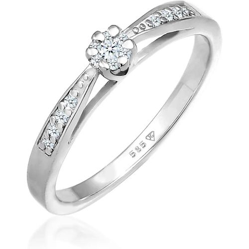 Ringe - Ring Verlobungsring Diamant (0.085 ct.) 585 Weißgo - Gr. 54 MM - in Silber - für Damen - Elli - Modalova