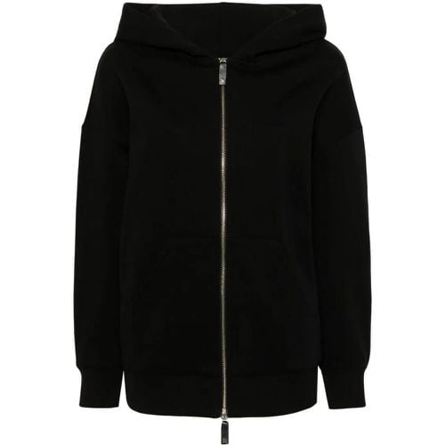 Black Cotton Blend Jersey Texture Hoodie - Größe S - Max Mara - Modalova