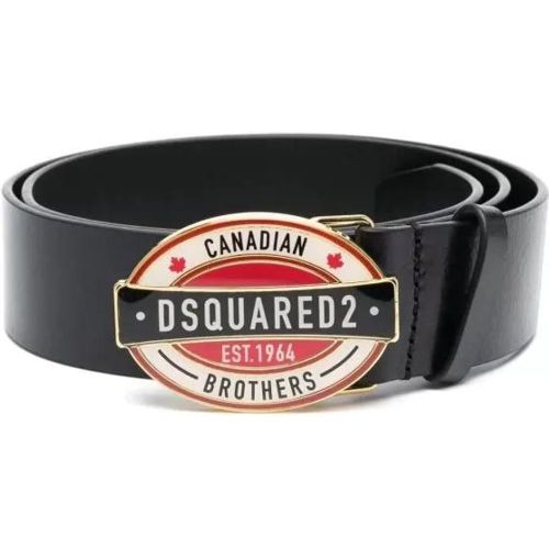 Gürtel - Black Logo-Buckle Leather Belt - Gr. 90 - in - für Damen - Dsquared2 - Modalova