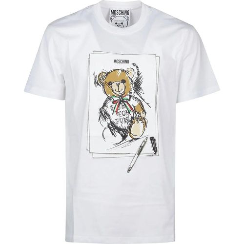 Teddy Bear Print T-shirt White - Größe L - Moschino - Modalova