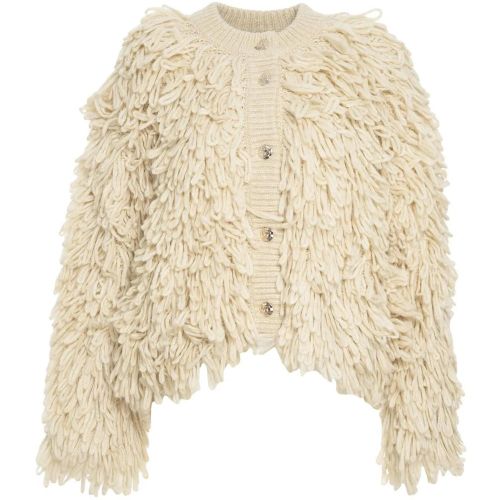 Knitted cardigan with fringe details - Größe M - LIU JO - Modalova