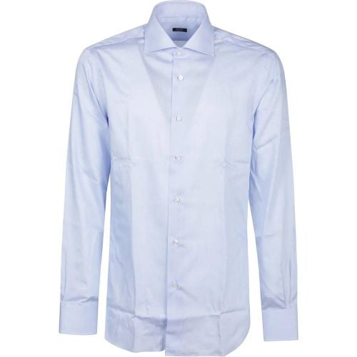 Long Sleeve Neck Shirt White - Größe 43 - Barba Napoli - Modalova