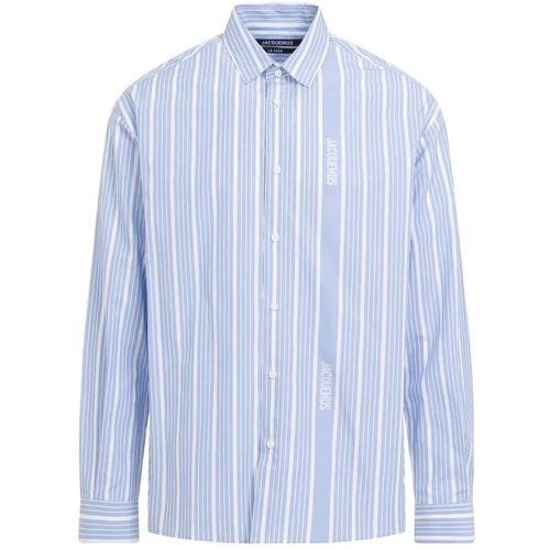 Blue Jacquard Business Big Log Cotton La Chemise S - Größe 46 - Jacquemus - Modalova