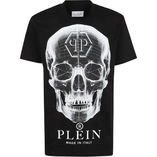 Skull Graphic Round Neck Short Sleeve T-Shirt - Größe L - Philipp Plein - Modalova