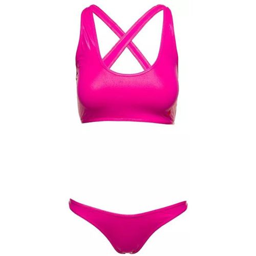 Crossover-Strap Bikini Set With Embroidered Logo I - Größe S - pink - The Attico - Modalova