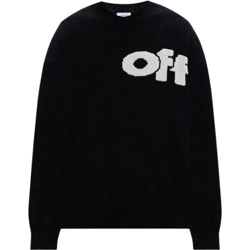 Wool Sweater With Logo Pattern - Größe L - Off-White - Modalova