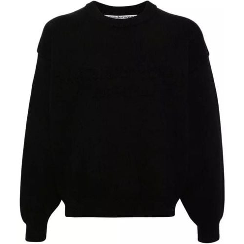 Crochet-Logo Cotton-Blend Sweatshirt - Größe M - alexander wang - Modalova