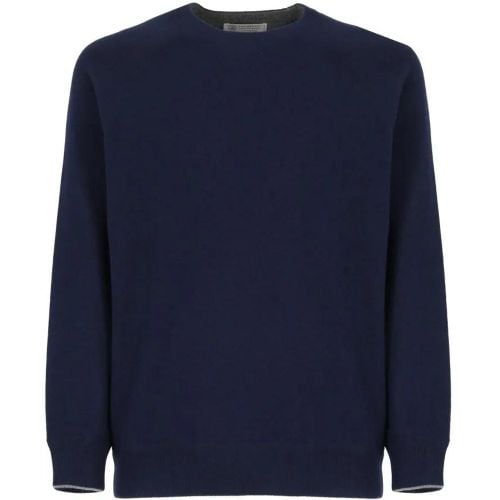 Blue Virgin Wool, Cashmere And Silk Sweater - Größe S - BRUNELLO CUCINELLI - Modalova