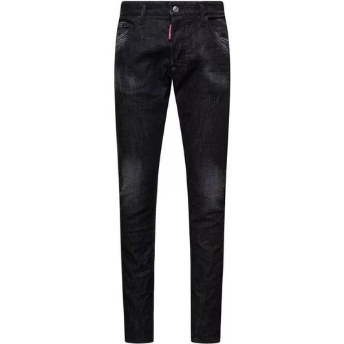 Cool Guy' Black Five Pockets Jeans With Used Wash - Größe 46 - black - Dsquared2 - Modalova