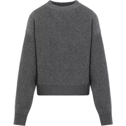 Micro Paillette Grey Cashmere Sweater - Größe M - gray - BRUNELLO CUCINELLI - Modalova